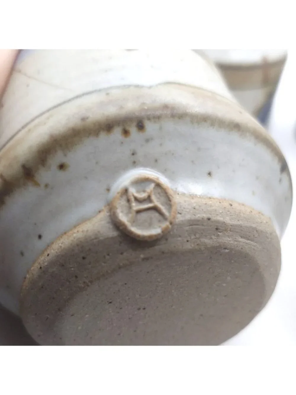 Hand Thrown Tea Cups Studio Pottery Set Of 4 Blue & Brown Glaze Japan Vintage